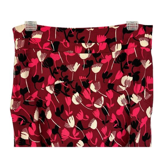 Cabi Corsage Floral Midi Skirt Wine Blossom Red High Low Feminine Flowy Size 4 - Picture 5 of 10